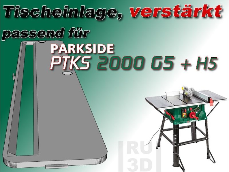 Reinforced table insert suitable for PARKSIDE PTKS 2000 G5 + H5, base plate insert image 1