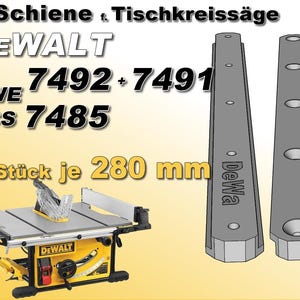 2x 280 mm T-rail voor DeWalt DWE 7492, 7491, 7485 tafelzaag, sledeconstructie