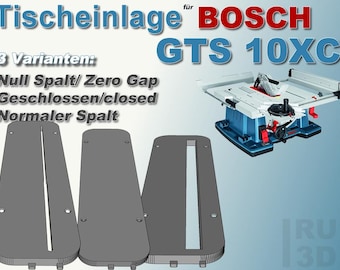 Zero gap table insert for BOSCH GTS 10 XC table saw, zero gap, zero clearance