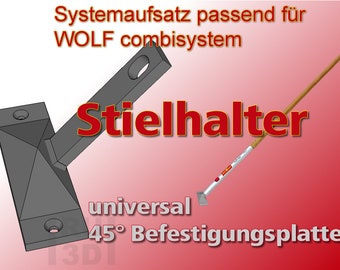 Handle holder suitable for GARDENA combisystem, universal mounting plate