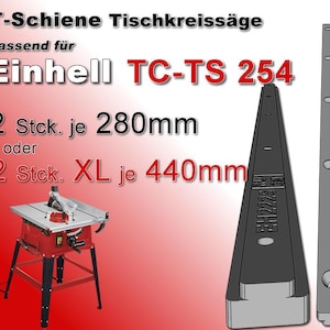 2x 440 mm szyna przesuwna szyna z rowkiem teowym kompatybilna z EINHELL TC-TS 254