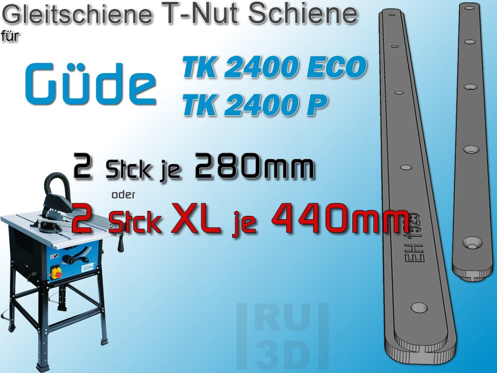 T-slot rail slide rail for Güde TK 2400, construction sliding carriage