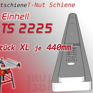 2x 440 mm slide rail T-slot rail for EINHELL TS 2225 table saw, miter saw/gauge, sliding carriage
