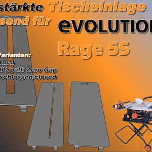 Inserto de mesa reforzado adecuado para inserto Evolution Rage 5S, placa base