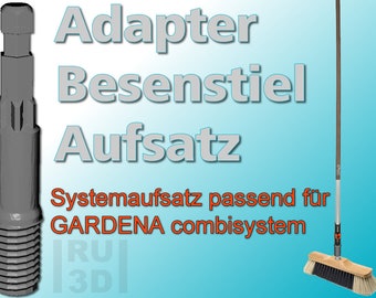 Aufsatz Besenstiel Adapter Erweiterung für GARDENA combisystem f. Gewinde Besen