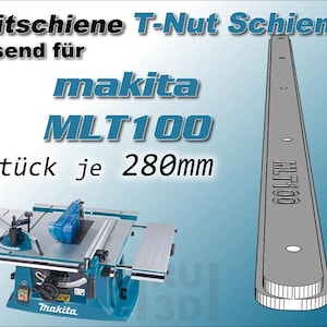 2x 280 mm schuifrail T-sleufrail tafelzaag Makita MLT 100 compatibel