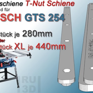 T-Nut Schiene Gleitschiene passend für BOSCH GTS 254 Tischkreissäge, Schiebeschlitten