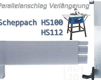 Parallel stop extension stop 60 mm height, extension for Scheppach HS100 table saw