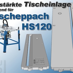 Verstevigd tafelbladinzetstuk geschikt voor Scheppach HS120 en TS310 tafelzagen.