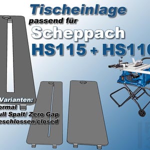 Verstevigd tafelblad, geschikt voor de Scheppach HS 115 en 116 tafelzagen.