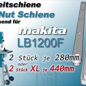 Guida a T, guida scorrevole adatta per sega a nastro Makita LB1200F LB 1200F 440 o 280 mm