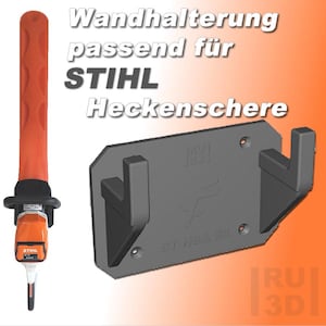 Wall mount suitable for Stihl hedge trimmers, mount for battery-powered hedge trimmers HSA 60 and others.