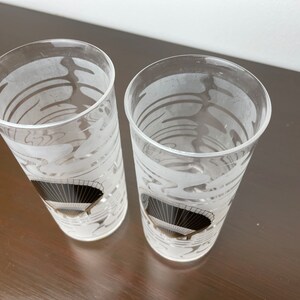 Culver SeaShell Highball Gläser/Becher, Vintage Kunststoff Barware Trinkgläser, MCM Stil, Post Modern, Gold und Schwarz Bild 4