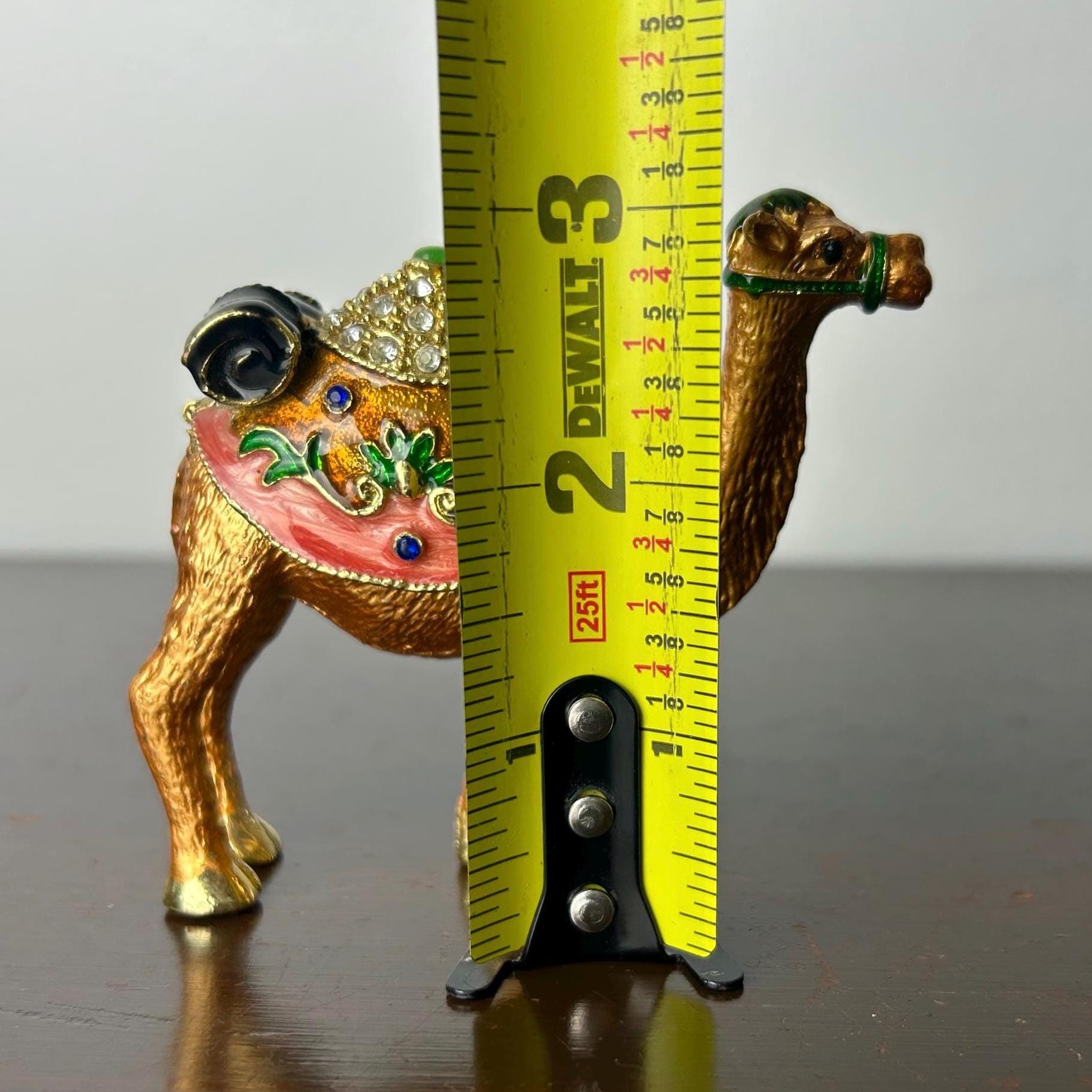 Vintage Enameled Rhinestone Embellished Small Figural Camel