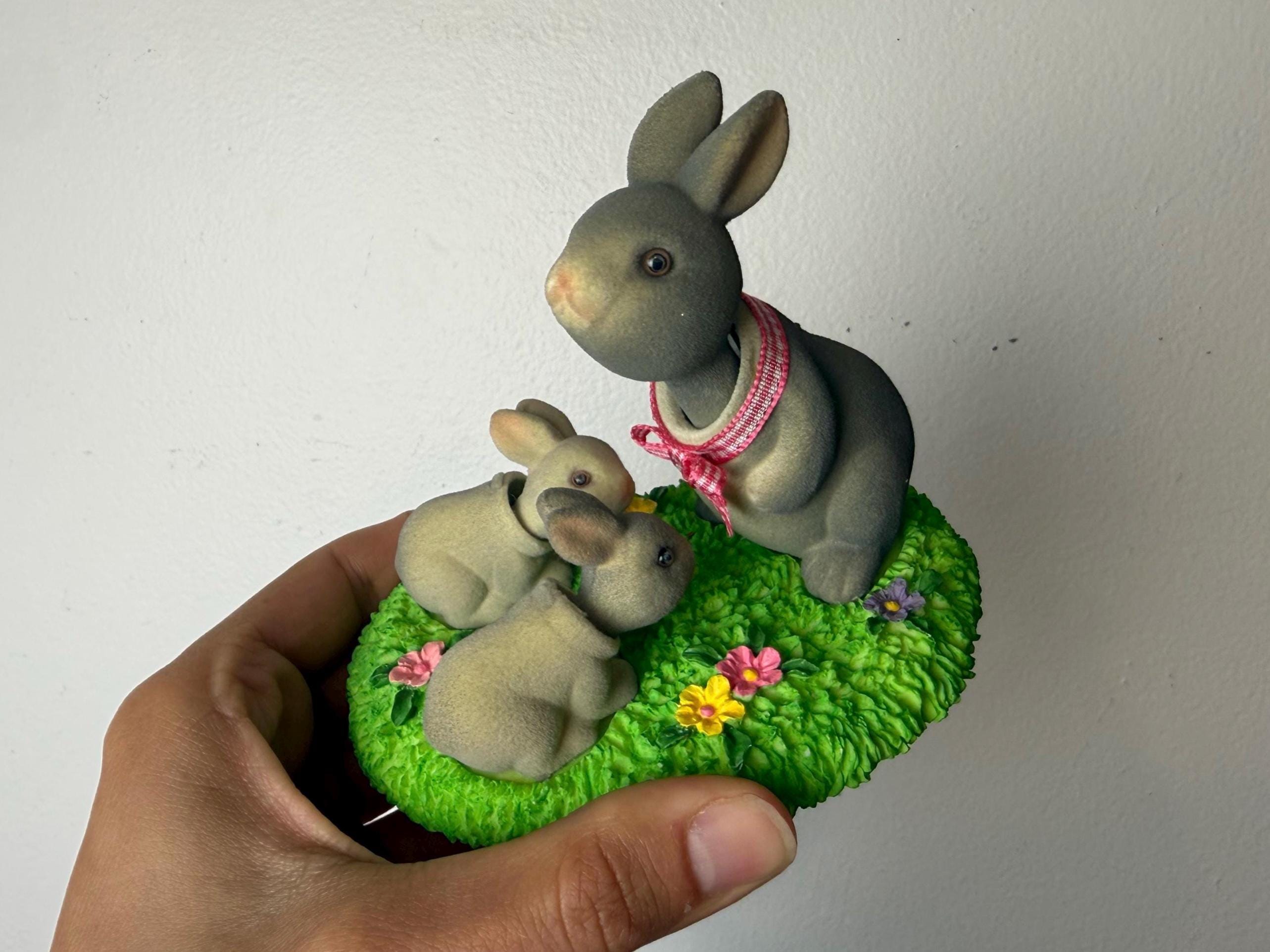 Fuzzy Bunny Figurine - Etsy UK
