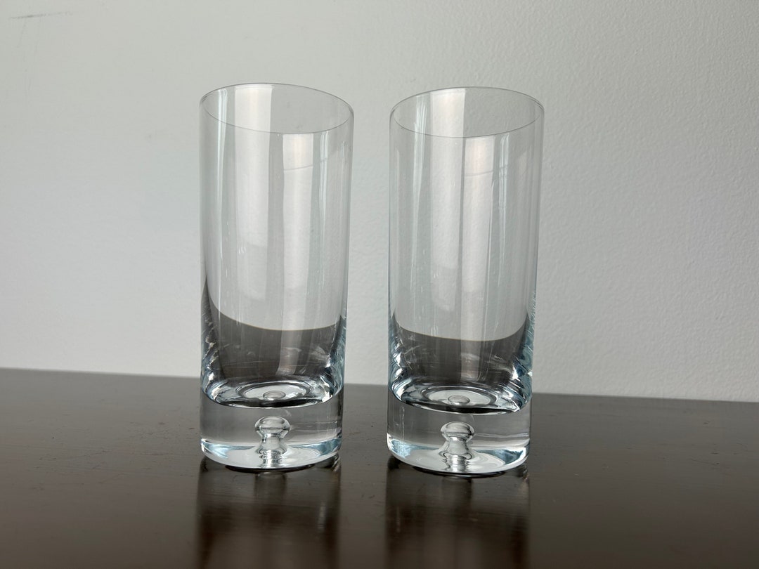 Krosno Poland Highball Drinking Glasses With Controlled Bubble Base