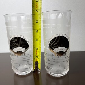 Culver SeaShell Highball Gläser/Becher, Vintage Kunststoff Barware Trinkgläser, MCM Stil, Post Modern, Gold und Schwarz Bild 9