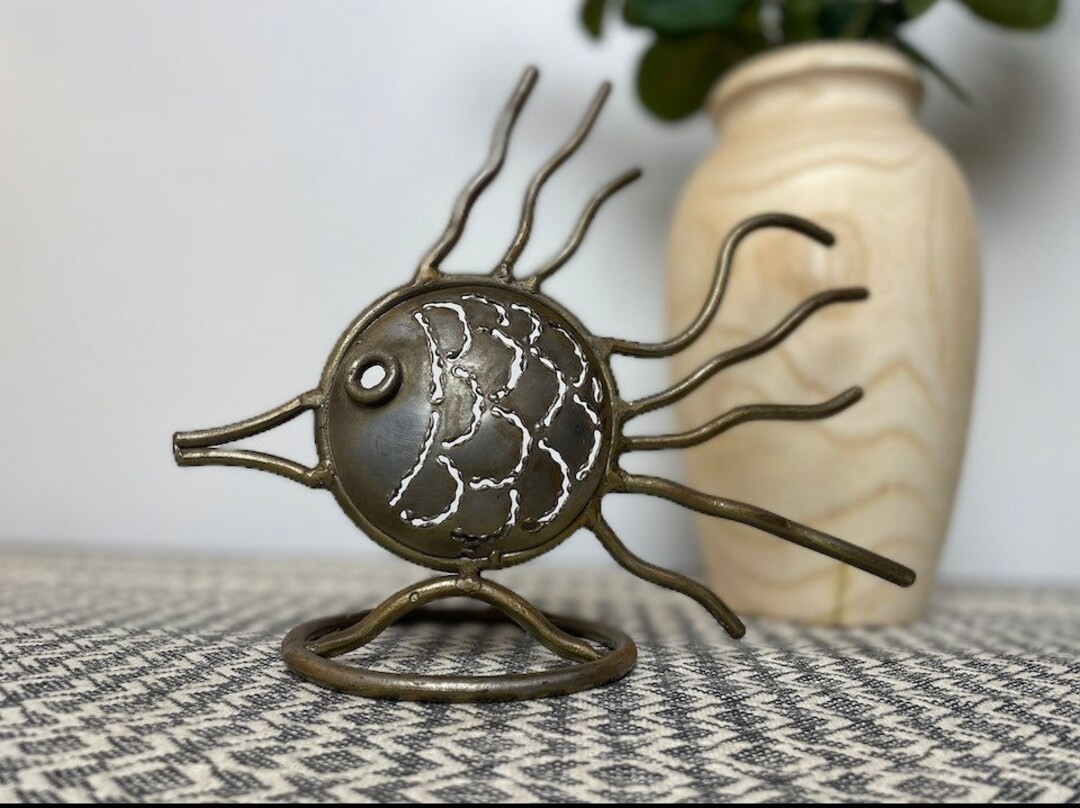 1990s Post Modern Metal Angel Fish Votive/tea Light Candle Etsy