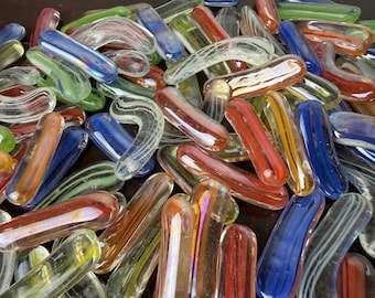 Vintage 90-tals konstglas krusiduller, vågiga vaser, 1,3 lb, godispinnar i Murano-stil