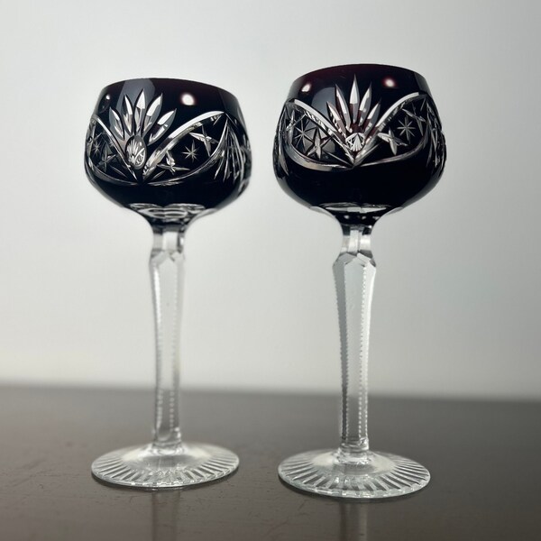 Burgundy Wine Glasses Etsy