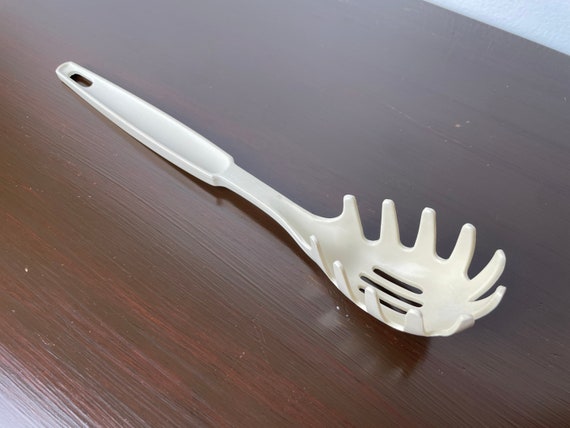 Vintage Melamine Plastic Spaghetti Pasta Server Fork Spoon Utensil
