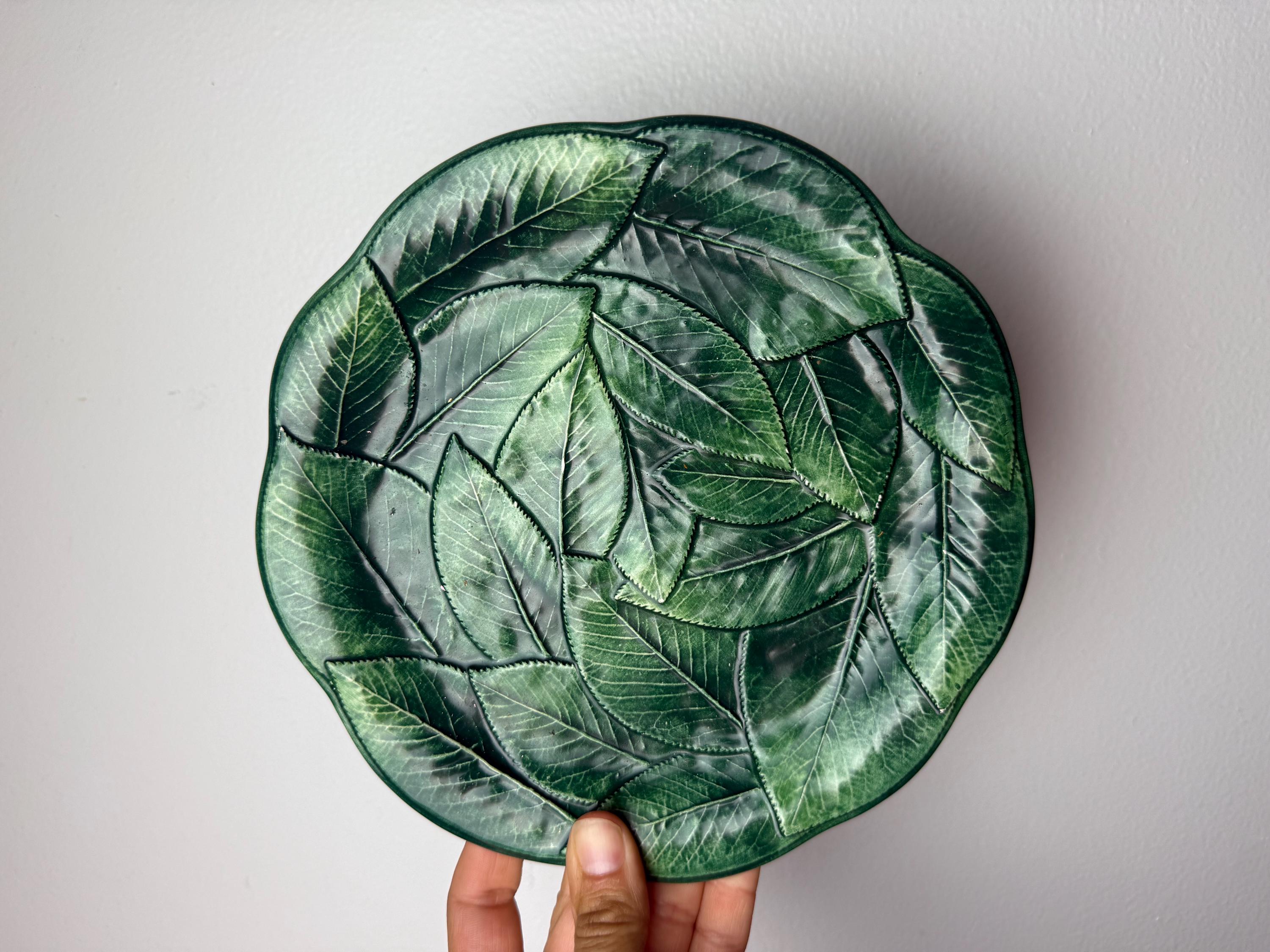 Ceramica Montecatini イタリア製 ヴィンテージ食器　欠けあり Vintage Italian Majolica Vietri Leonardo Decorative Leaf Plate 8