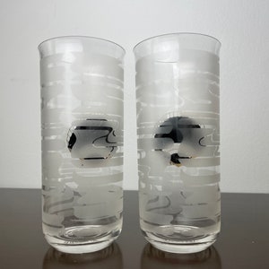 Culver SeaShell Highball Gläser/Becher, Vintage Kunststoff Barware Trinkgläser, MCM Stil, Post Modern, Gold und Schwarz Bild 7