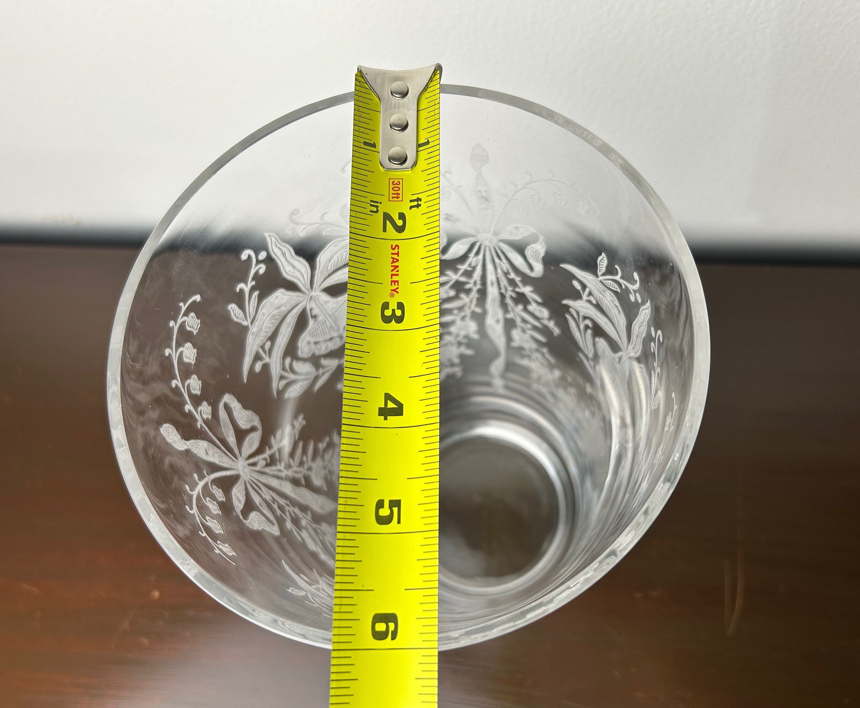 Vintage Heisey Orchid Glass Etched Large 10.5” Flip Vase #4057