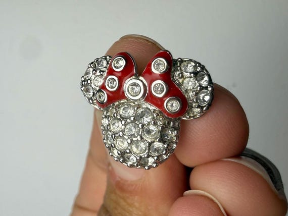 Swarovski Crystal Minnie Mouse Lapel Pushback Pin