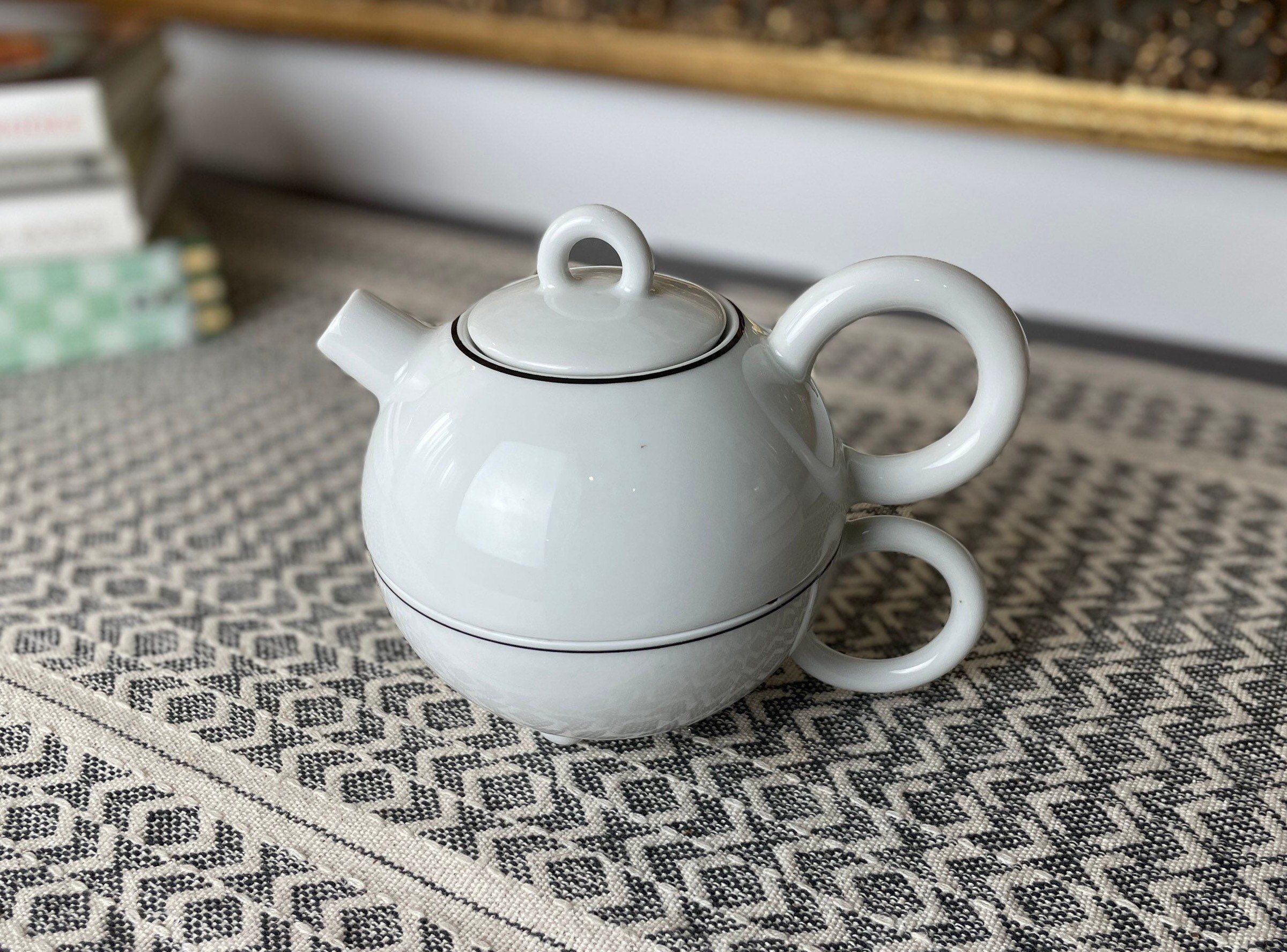 Matteo THUN for Arzberg Germany 1987 Teapot & Cup, 2 in 1, TEA for ONE Fantasia Memphis