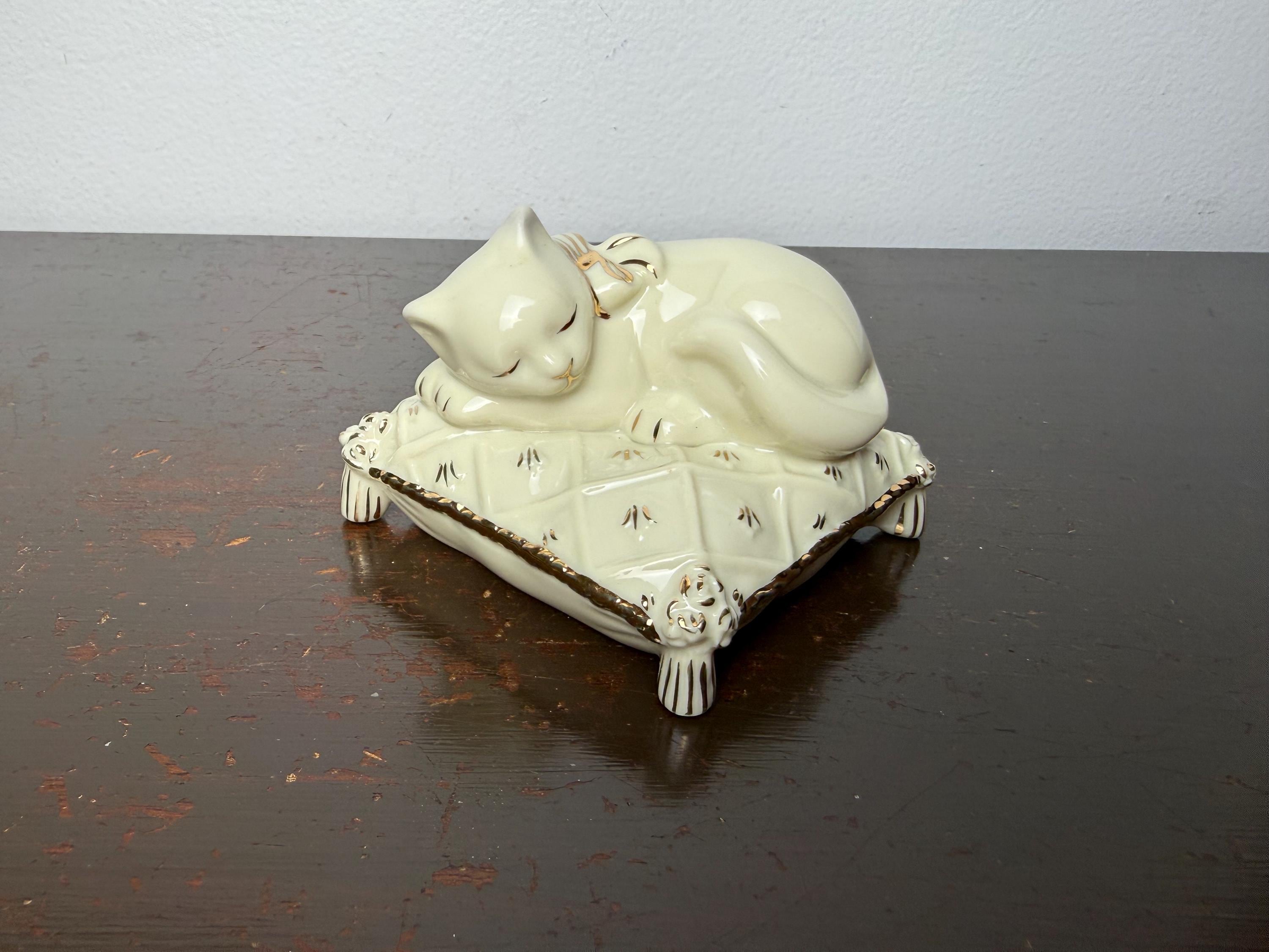 Vintage Lenox “dreaming Away” Sleeping Porcelain Sleeping Cat on