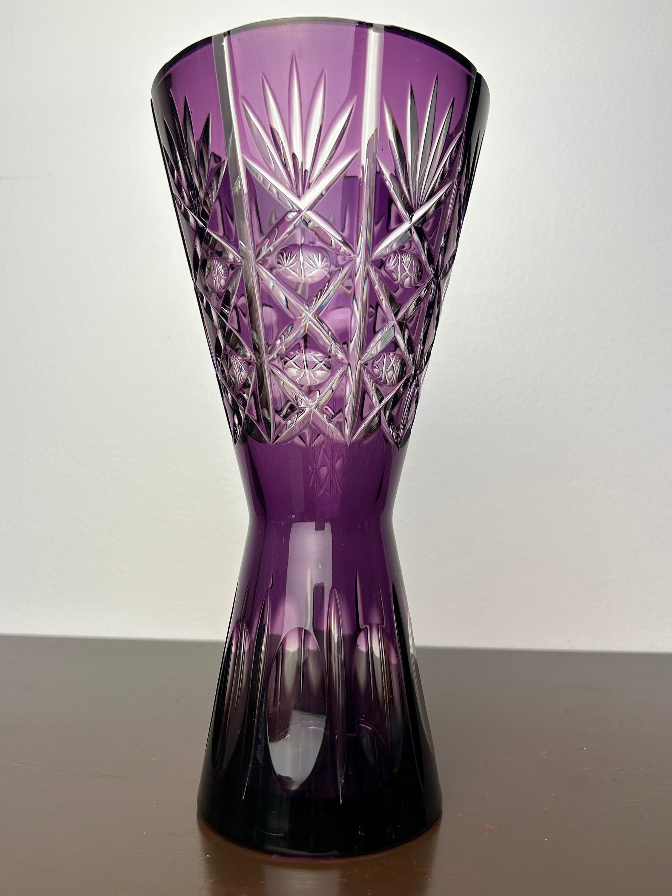 Vintage Nachtmann Crystal Cut to Clear Purple/violet Large Corset