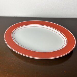 Retro MCM Orange Dinnerware Platter by Fitz & Floyd Rondelet Terra Cotta, Vintage Modern Minimalist Dinnerware Tray