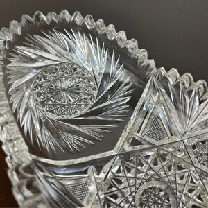 Antique American Brilliant Cut Glass Pinwheel Hobstar Celery/relish ...