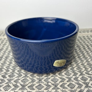 Vintage Cobalt Blue Royal Haeger Pottery Round Planter Bowl, Ceramic Low Profile Indoor Planter, Cactus/Succulent/Bonsai Pot