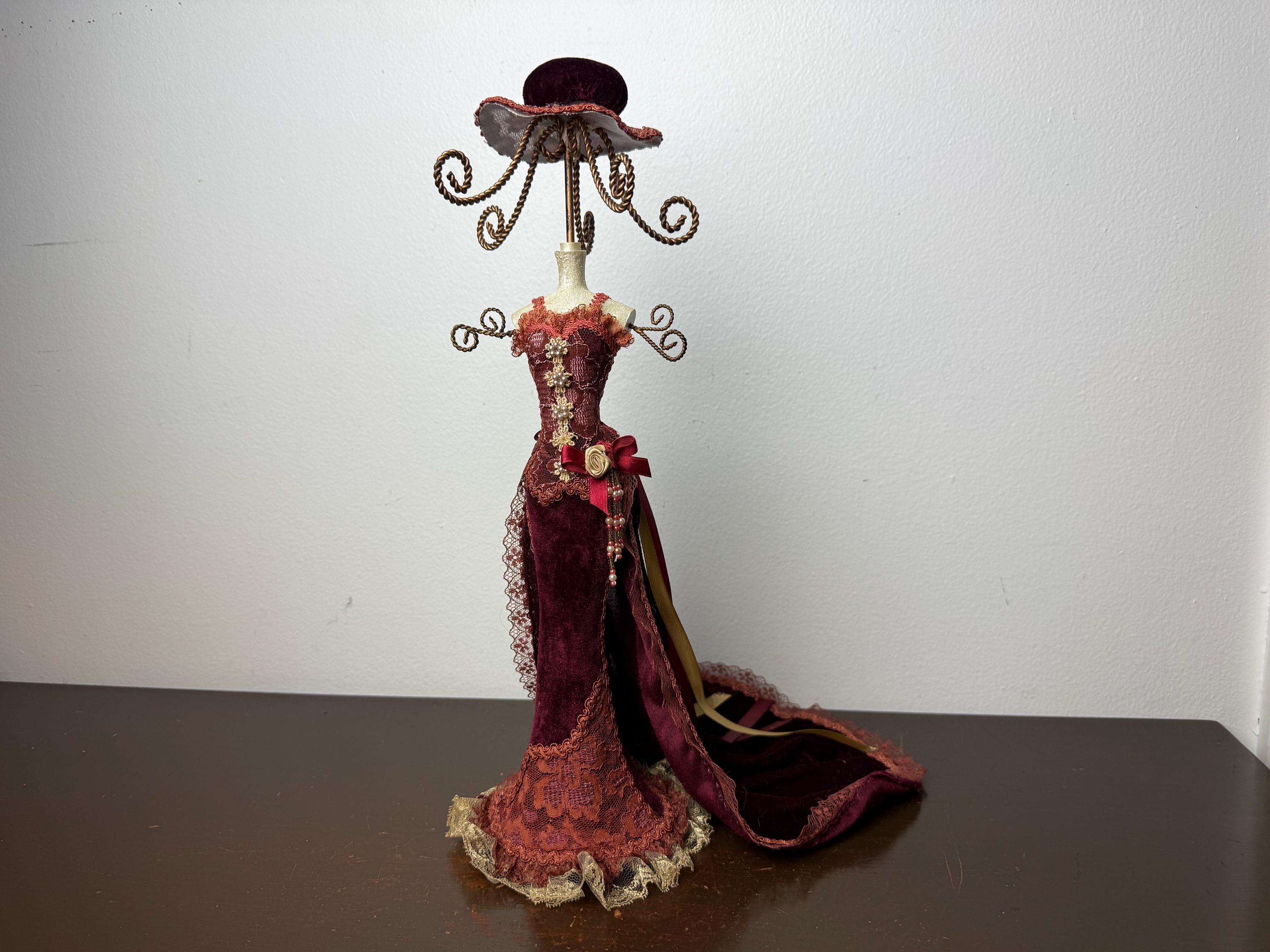 Victorian Woman Figurine Red Dress - Etsy