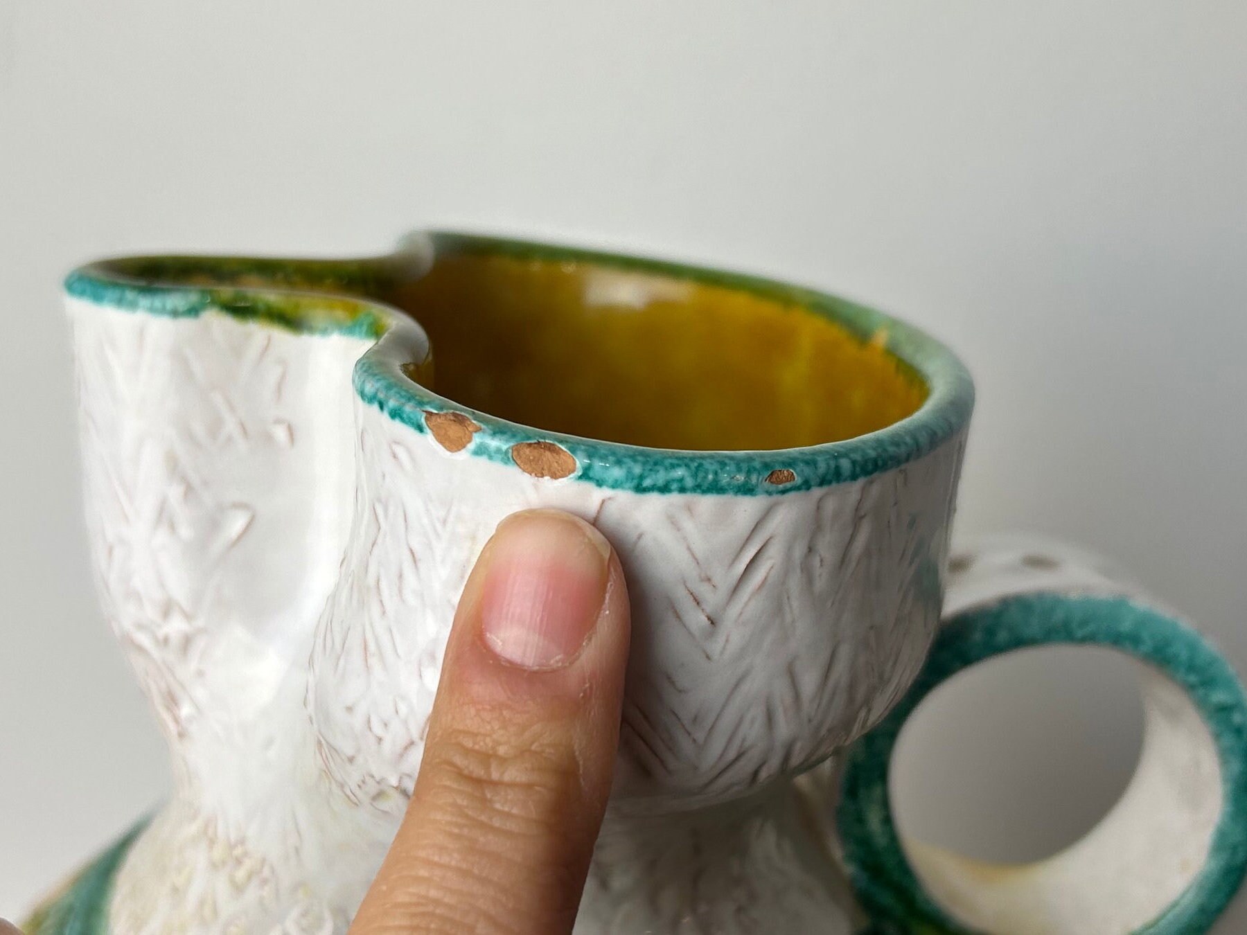 ヴィンテージ ミッドセンチュリー イタリアン テラコッタ マジョリカ