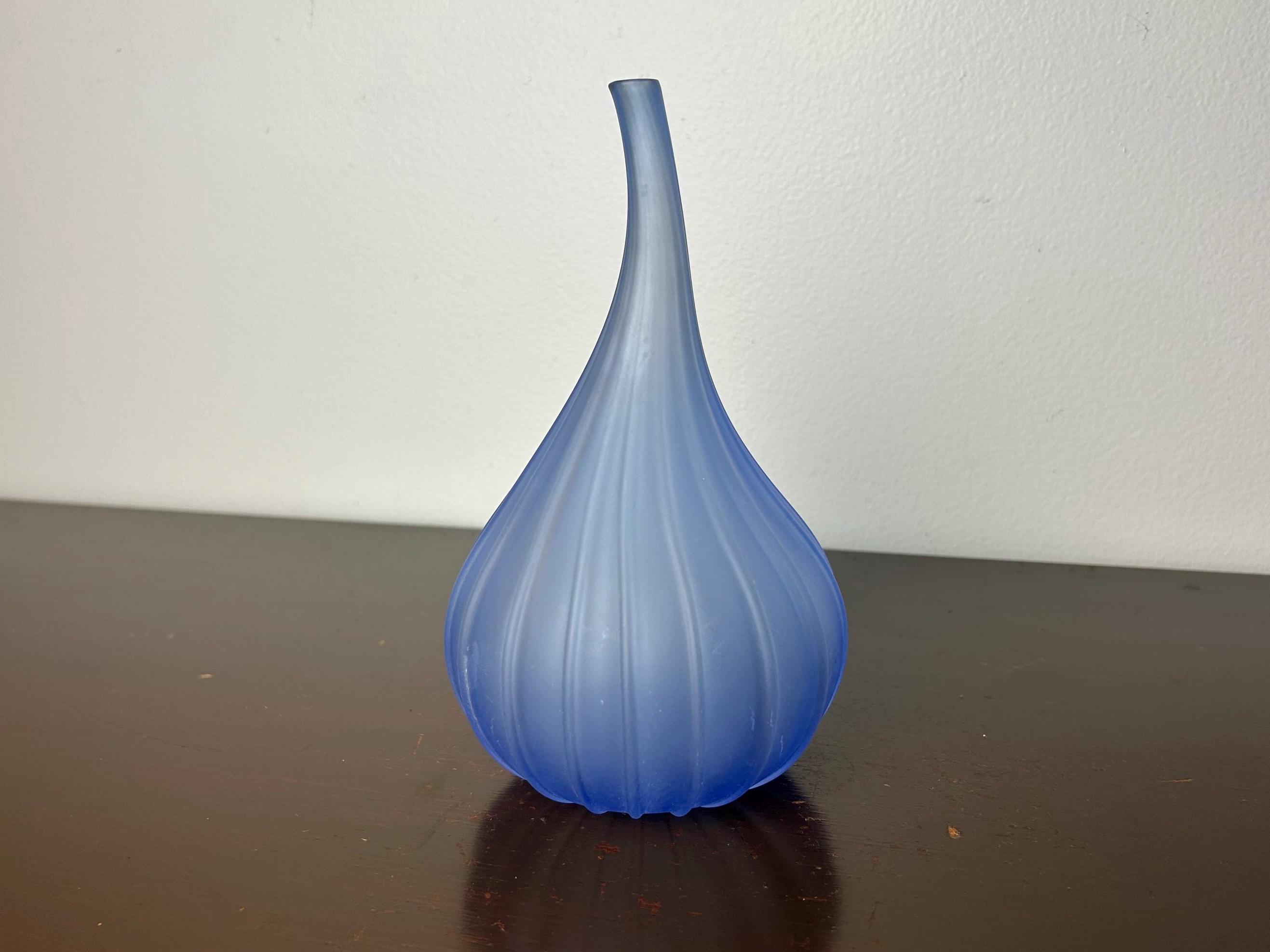 Flavio Poli ムラノガラス ヴィンテージ花瓶 ブルー H30cm 花瓶14個セット 青の花瓶 ブルーの花瓶 ヴィンテージクリア