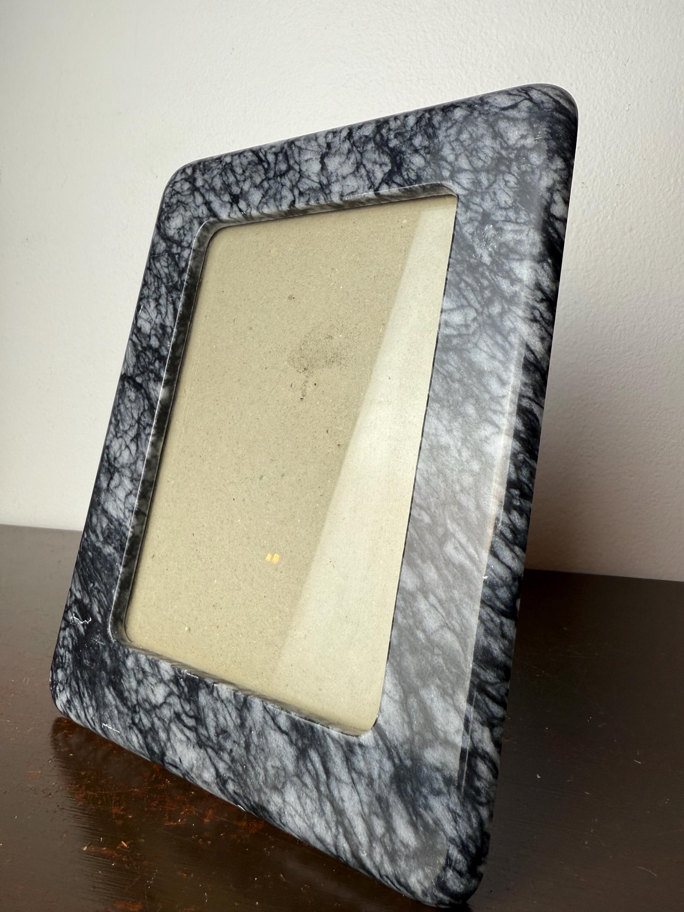 Vintage 1980's Marble 5x7 Picture Frame, Luxury Post Modern 80s