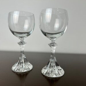 Zestaw kieliszków do wina Vintage Mikasa Crystal The Ritz 6,5”, styl Art Deco, lata 80., eleganckie kieliszki, kieliszki do toastów weselnych