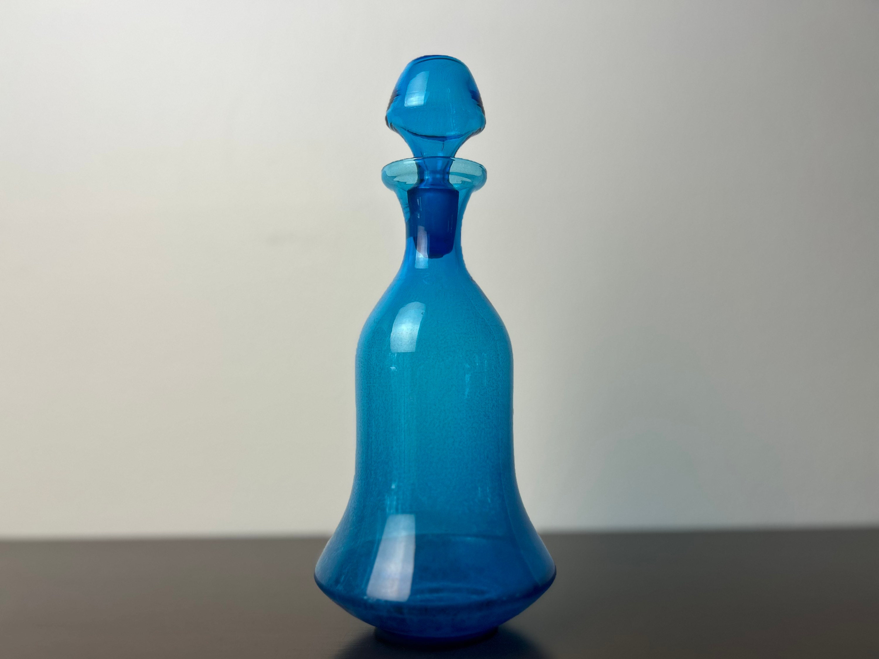 1960's Turquoise Decanter With Stopper Attrib. Wayne Husted