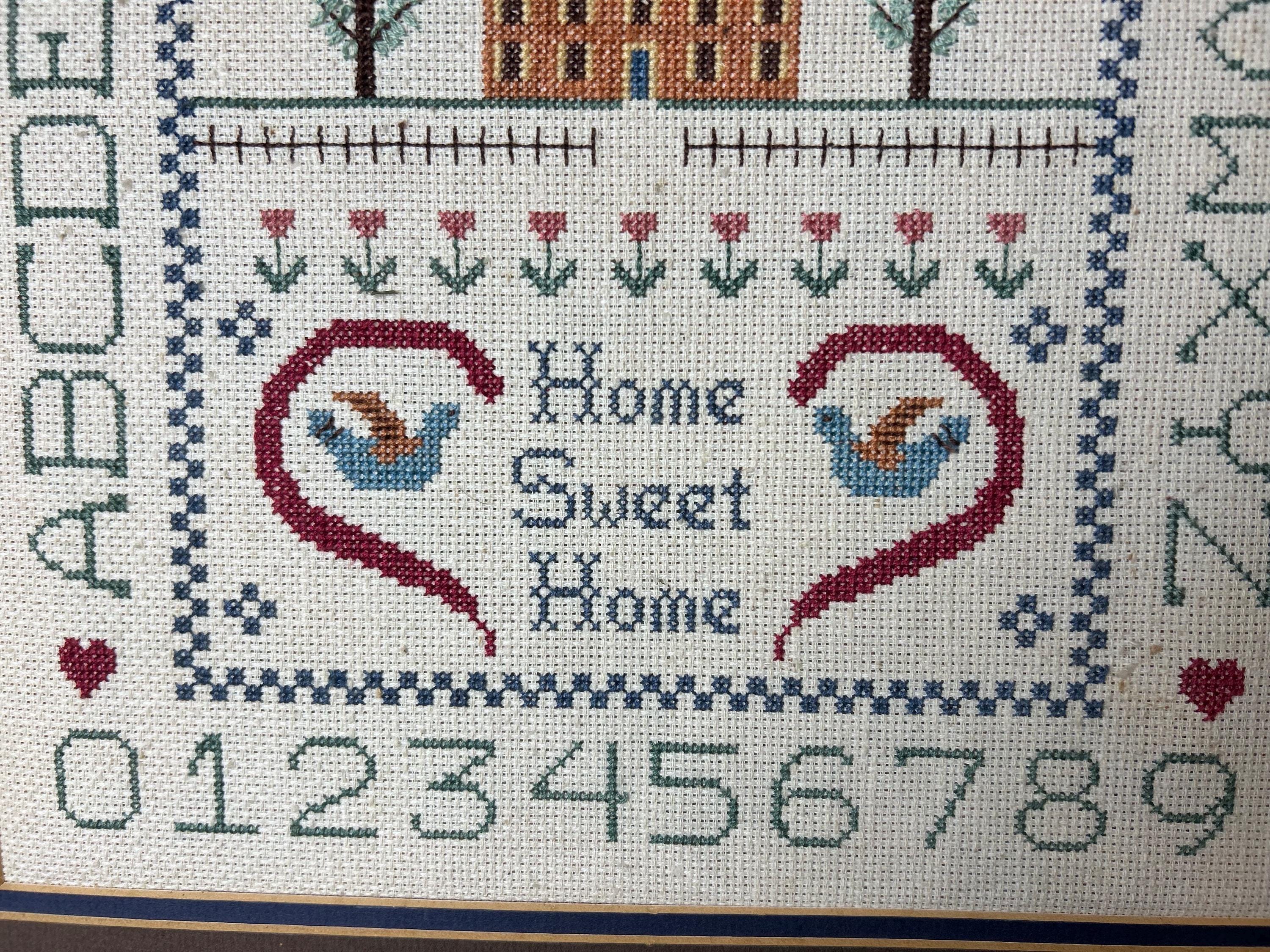 Vintage ABC Alphabet Finished Cross Stitch Embroidery Sampler