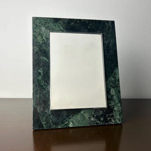 Vintage 1980's Green Marble 5x7 Picture Frame, Luxury Post Modern