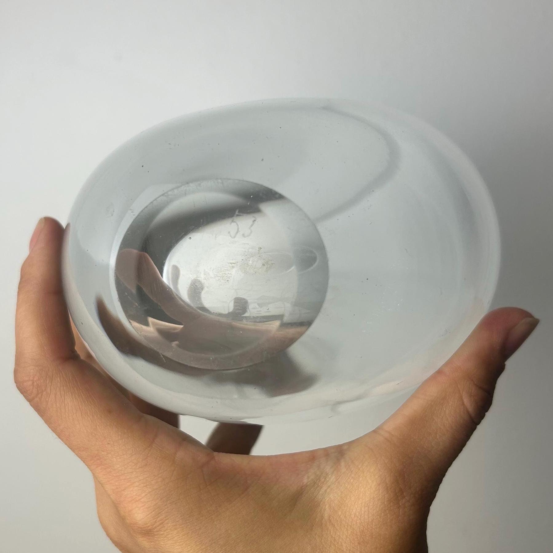 Vintage Etched Fish & Seaweed Kosta Boda Teardrop Shaped