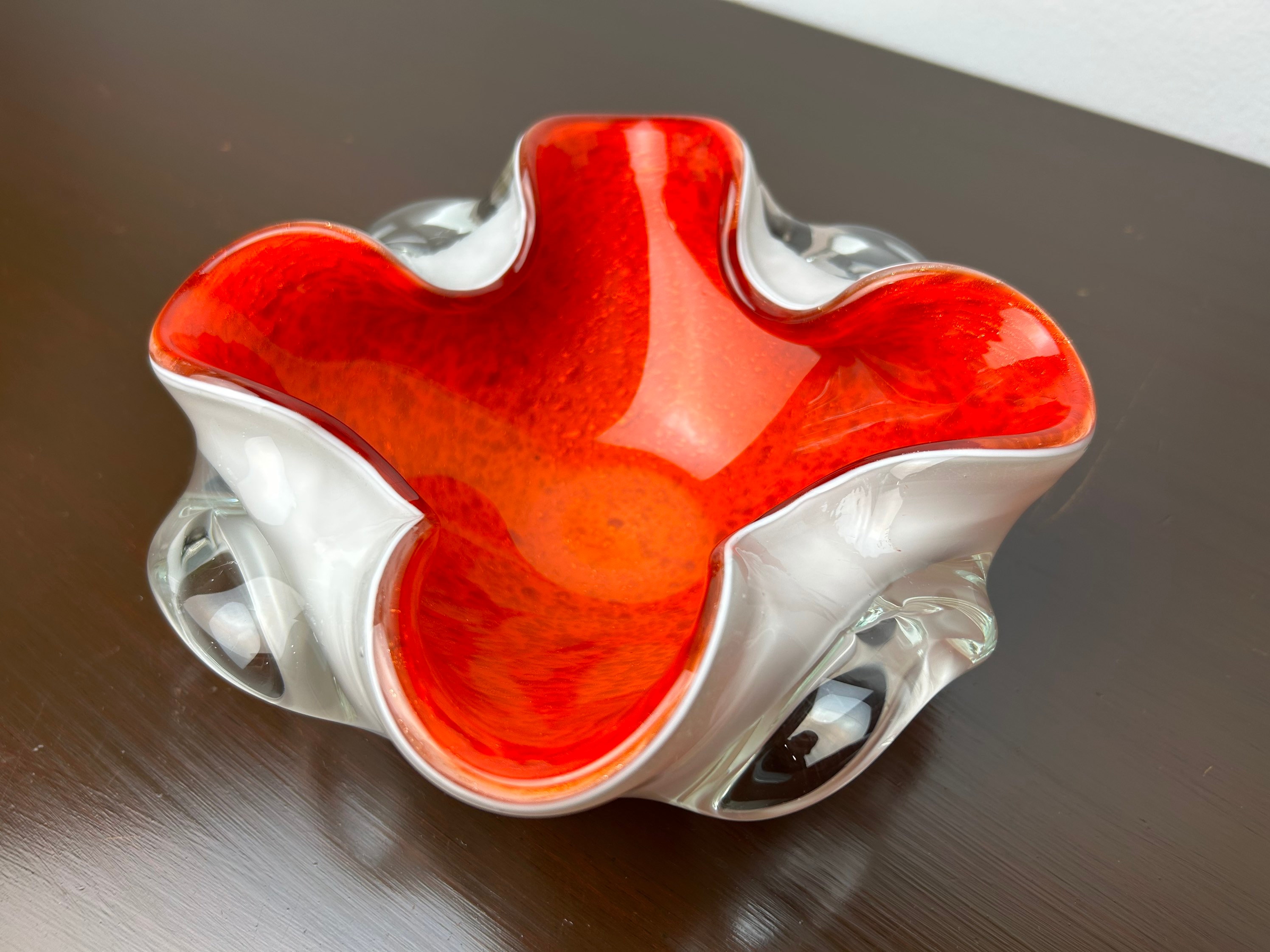 MCM Murano Copper Aventurine Art Glass Sculptural Bowl/ashtray by