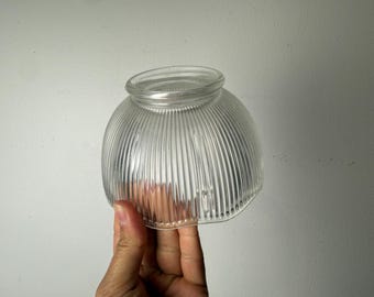 Pantalla de lámpara de hadas vintage de cristal transparente acanalado SOLAMENTE, portavelas para velas pequeñas/votivas