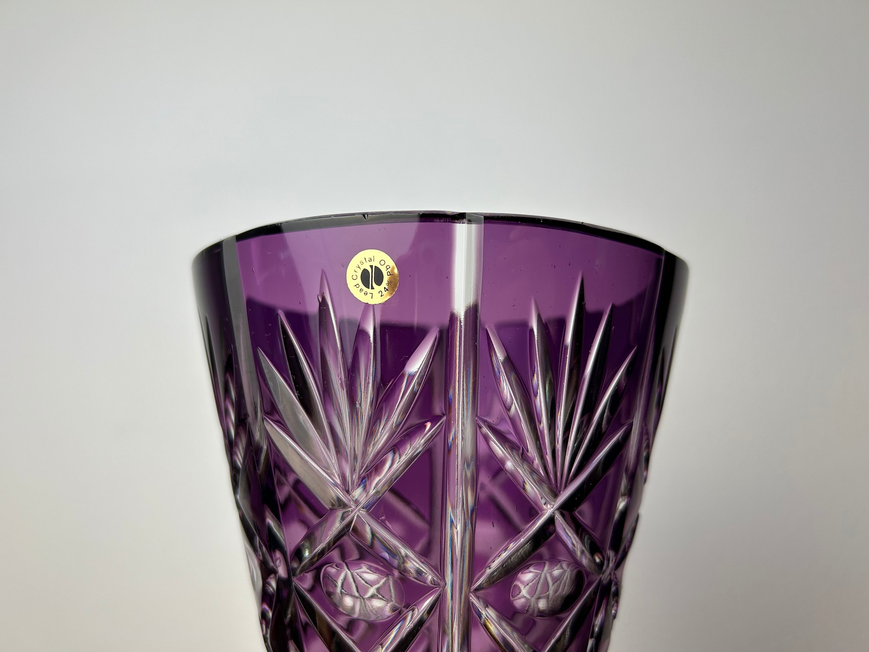 Vintage Nachtmann Crystal Cut to Clear Purple/violet Large Corset