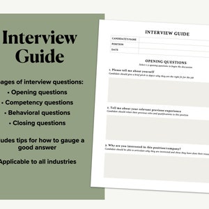Interview Guide for Hiring Managers – Editable Word Doc + Printable PDF with Questions