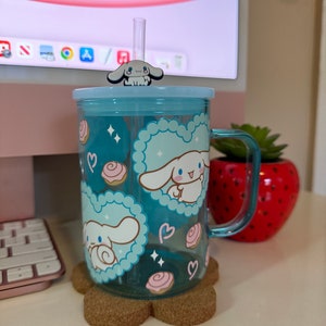 Blue Kawaii Cinna Glass Mug