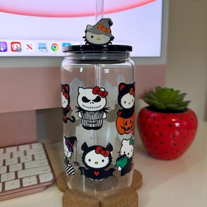 Halloween Kawaii Kitty Glass Cup